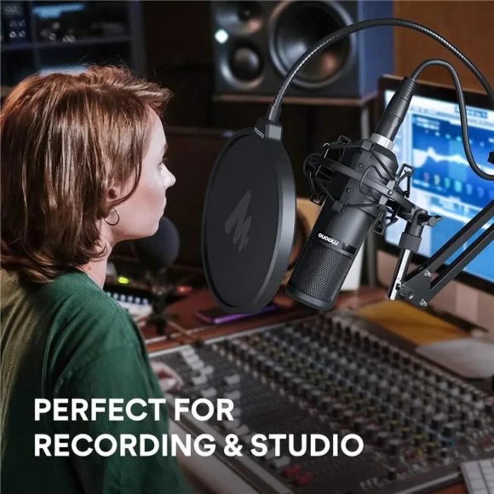 XLRCondenser Microphone,Professional Cardioid Studio Recording Mic for Streaming